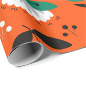 Retro flowers and leaves seamless pattern.  ラッピングペーパー (ロールコーナー)