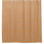 Retro Flowers Curtain Brown Terracotta Style シャワーカーテン (正面)