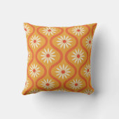 Retro Flowers on Mid Century Orange Ogee Custom  クッション (裏面)