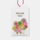 Retro flowers thank you ギフトタグ (正面)