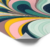 Retro Fluid Abstractionist Wave Poster ポスター (角)
