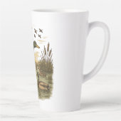 Retro-Flying-Mallard-Duck-Hunting カフェラテマグ (右)