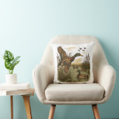 Retro-Flying-Mallard-Duck-Hunting クッション (椅子)