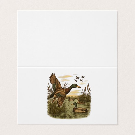 Retro-Flying-Mallard-Duck-Hunting 名刺 (外部フラット)