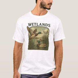 Retro Flying Mallard Duck Hunting Tシャツ