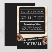 Retro Football Big Game Watch Party 招待状 (正面/裏面)