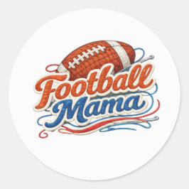 Retro Football Mama ラウンドシール