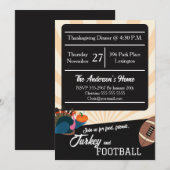 Retro Football Thanksgiving Dinner 招待状 (正面/裏面)
