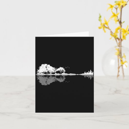 Retro Forest Funny Nature Guitar Clic Music  カード (黄色い花)