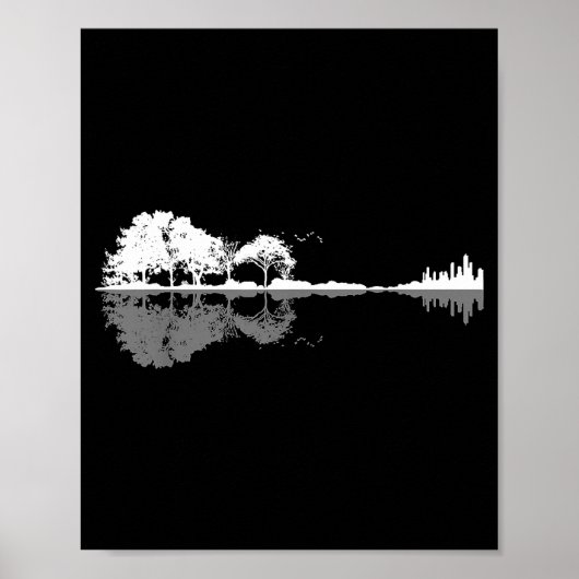 Retro Forest Funny Nature Guitar Clic Music  ポスター (正面)