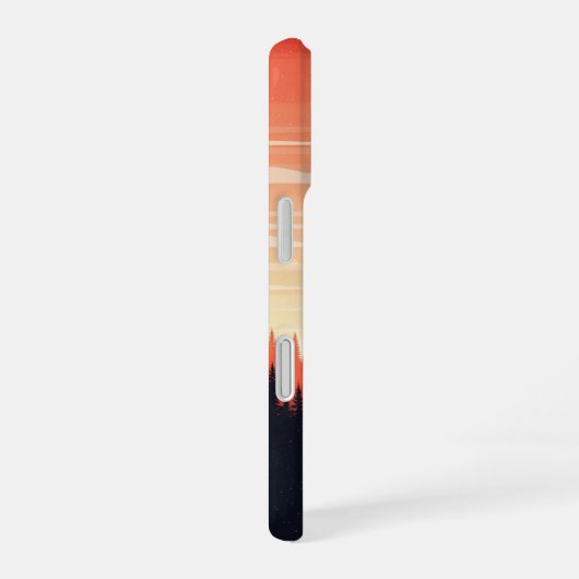 Retro Forest Glow iPhone 16ケース (右側面)