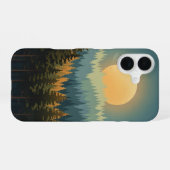 Retro Forest Moonrise iPhone 16ケース (裏面横)