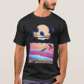 Retro Fort Lauderdale Florida Souvenir Surf Tシャツ (正面)