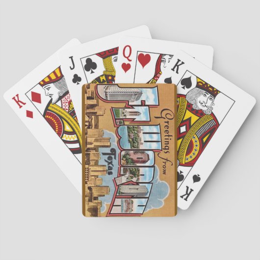 Retro Fort Worth TX Greeting Playing Cards トランプ (裏面)