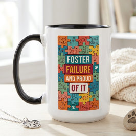 Retro Foster Failure Humor Rescue Pet Advocate ツートーンマグカップ
