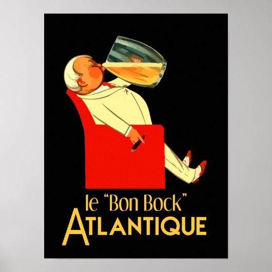 Retro French Beer ad Le Bon Bock (new) ポスター (正面)