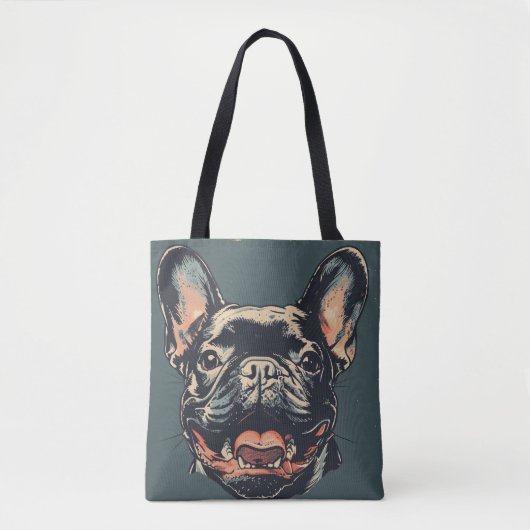 Retro French Bulldog Tote Bag トートバッグ (正面)