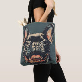 Retro French Bulldog Tote Bag トートバッグ (クローズアップ)