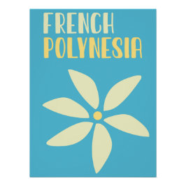 Retro French Polynesia Travel Preppy Poster ポスター
