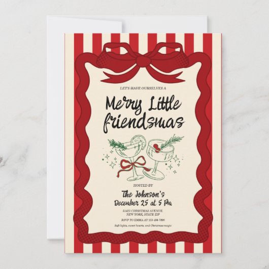 Retro Friendsmas Party 招待状 (正面)