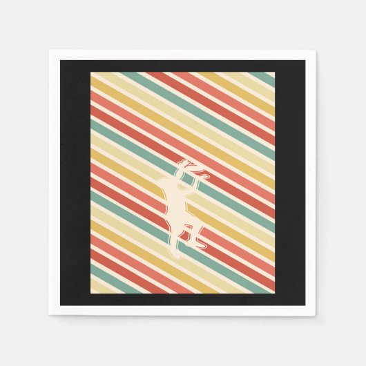 Retro Frisbee Disc スタンダードカクテルナプキン (正面)