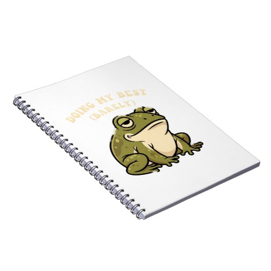 Retro Frog Bare Minimum Lined Notebook ノートブック (右側)
