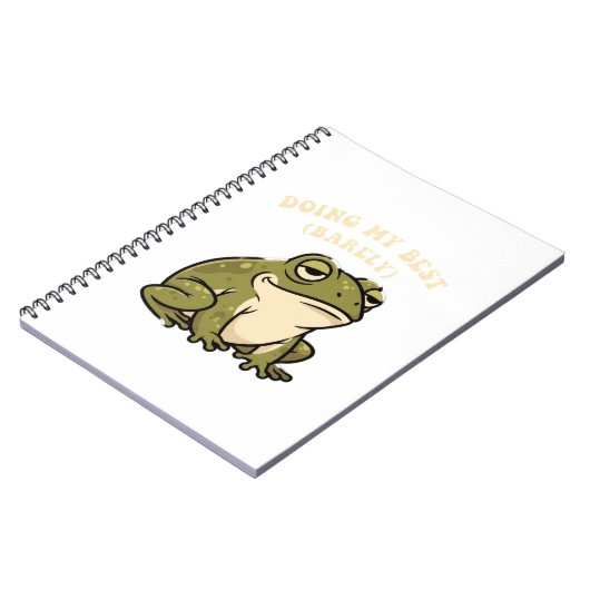 Retro Frog Bare Minimum Lined Notebook ノートブック (左側)