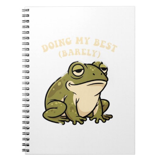 Retro Frog Bare Minimum Lined Notebook ノートブック (正面)