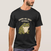 Retro Frog Barely Trying Men’s Graphic T-Shirt Tシャツ (正面)