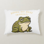 Retro Frog Barely Trying Rectangular Pillow アクセントクッション (正面)