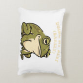 Retro Frog Barely Trying Rectangular Pillow アクセントクッション (裏面(縦))