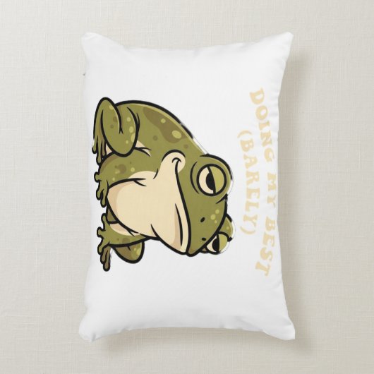 Retro Frog Barely Trying Rectangular Pillow アクセントクッション (正面(垂直))
