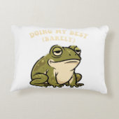 Retro Frog Barely Trying Rectangular Pillow アクセントクッション (裏面)