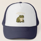 Retro Frog Barely Trying Trucker Hat キャップ (正面)