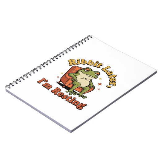Retro Frog Funny Quote Lined Notebook ノートブック (左側)