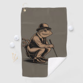 Retro Frog Funny Retro Frog Golf Lover ゴルフタオル (インサイチュ)