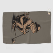 Retro Frog Funny Retro Frog Golf Lover ゴルフタオル (横)