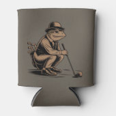 Retro Frog Funny Retro Frog Golf Lover 缶クーラー (正面)