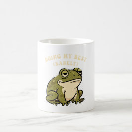 Retro Frog Minimal Effort White Mug コーヒーマグカップ