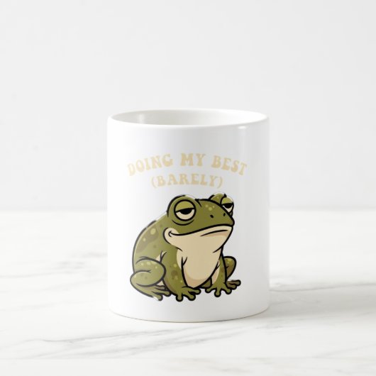 Retro Frog Minimal Effort White Mug コーヒーマグカップ (中央)