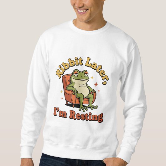 Retro Frog Relax Humor Men’s Sweatshirt スウェットシャツ (正面)