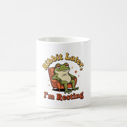 Retro Frog Relax Humor White Coffee Mug コーヒーマグカップ (中央)