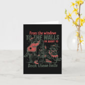 Retro From The Windows To The Walls Funny Raccoon カード (黄色い花)