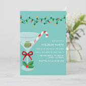 Retro Frost Christmas Holiday Cocktail Party 招待状 (スタンド正面)