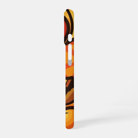 Retro Fruit Waves iPhone 16ケース (左側面)