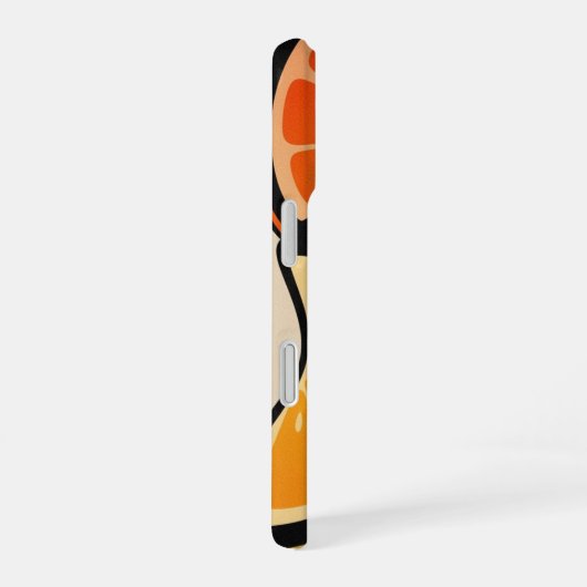 Retro Fruit Waves iPhone 16ケース (右側面)