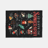 Retro Funny 12 Days Of Sonography Ultrasound Tech  フリースブランケット (正面(横))