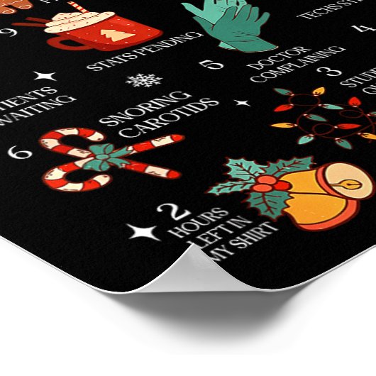 Retro Funny 12 Days Of Sonography Ultrasound Tech  ポスター (角)