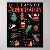 Retro Funny 12 Days Of Sonography Ultrasound Tech  ポスター (正面)