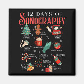 Retro Funny 12 Days Of Sonography Ultrasound Tech  マグネット (正面)